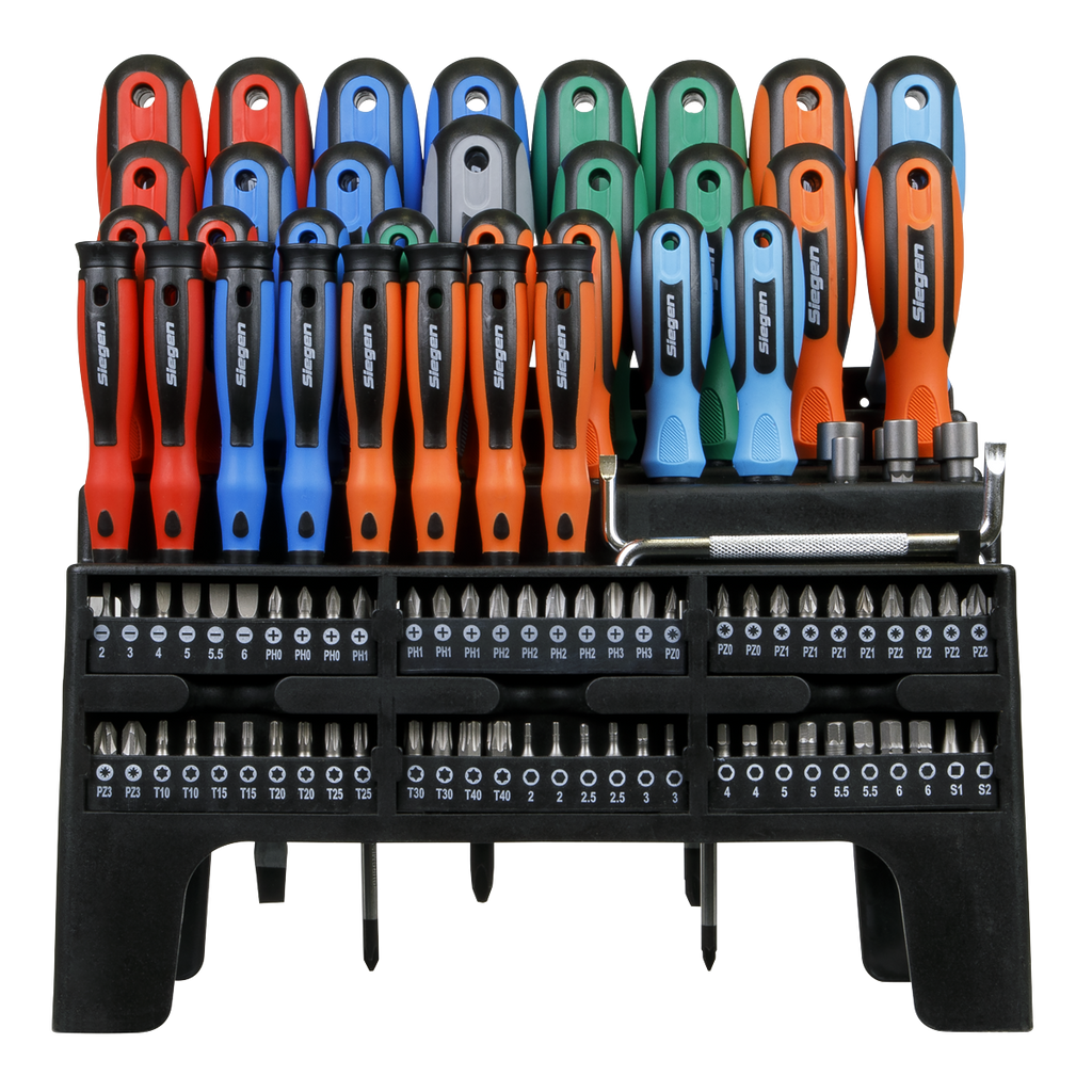 Siegen Screwdriver, Bit & Nut Driver Set 100pc
