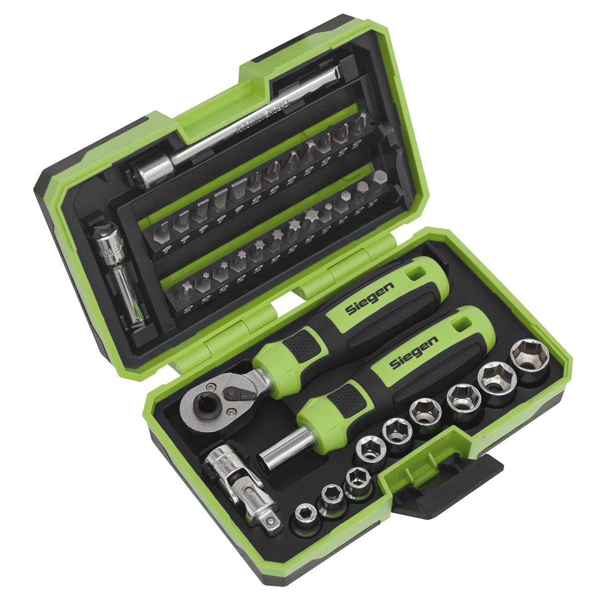 Siegen Socket & Bit Set 1/4"Sq Drive 38pc
