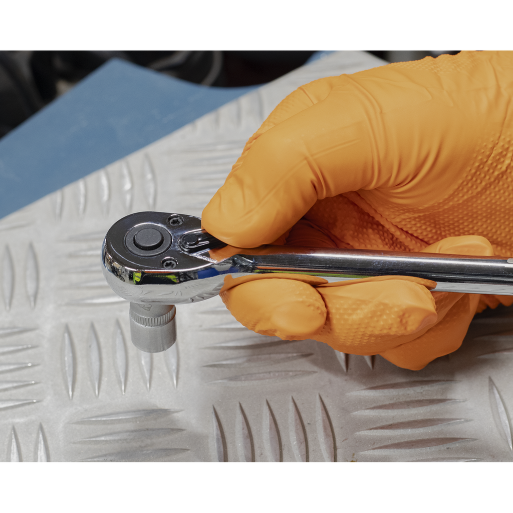 Siegen Extra-Long Ratchet Wrench with Flip Reverse 1/4"Sq Dr