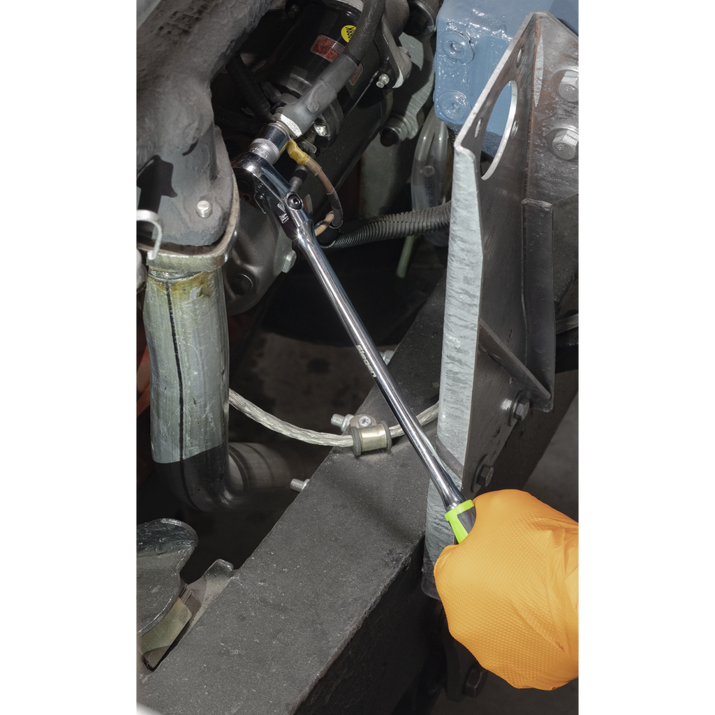 Siegen Extra-Long Flexi-Head Ratchet Wrench with Flip Revers