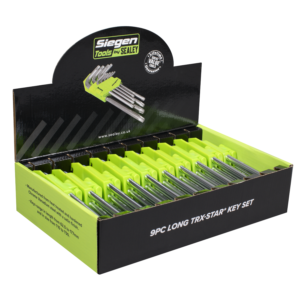 Siegen Long TRX-Star* Key Set 9pc - Display Box of 10
