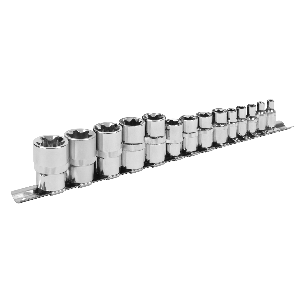Siegen TRX-Star* Socket Set E4-E24 1/4", 3/8" & 1/2"Sq Drive 14pc