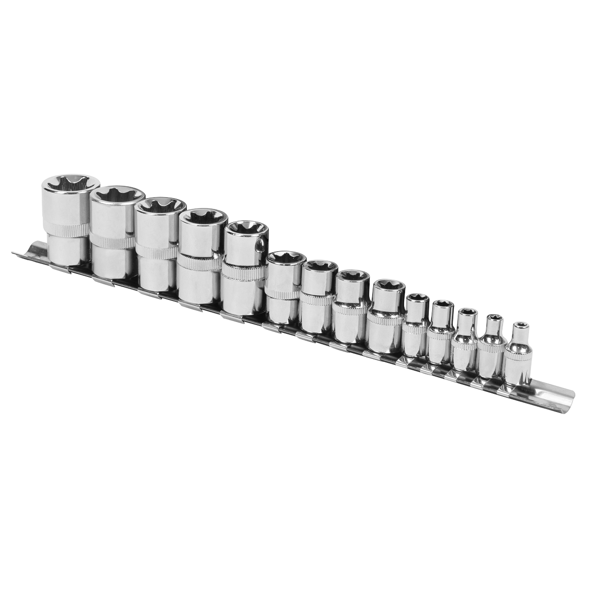 Siegen TRX-Star* Socket Set E4-E24 1/4", 3/8" & 1/2"Sq Drive 14pc