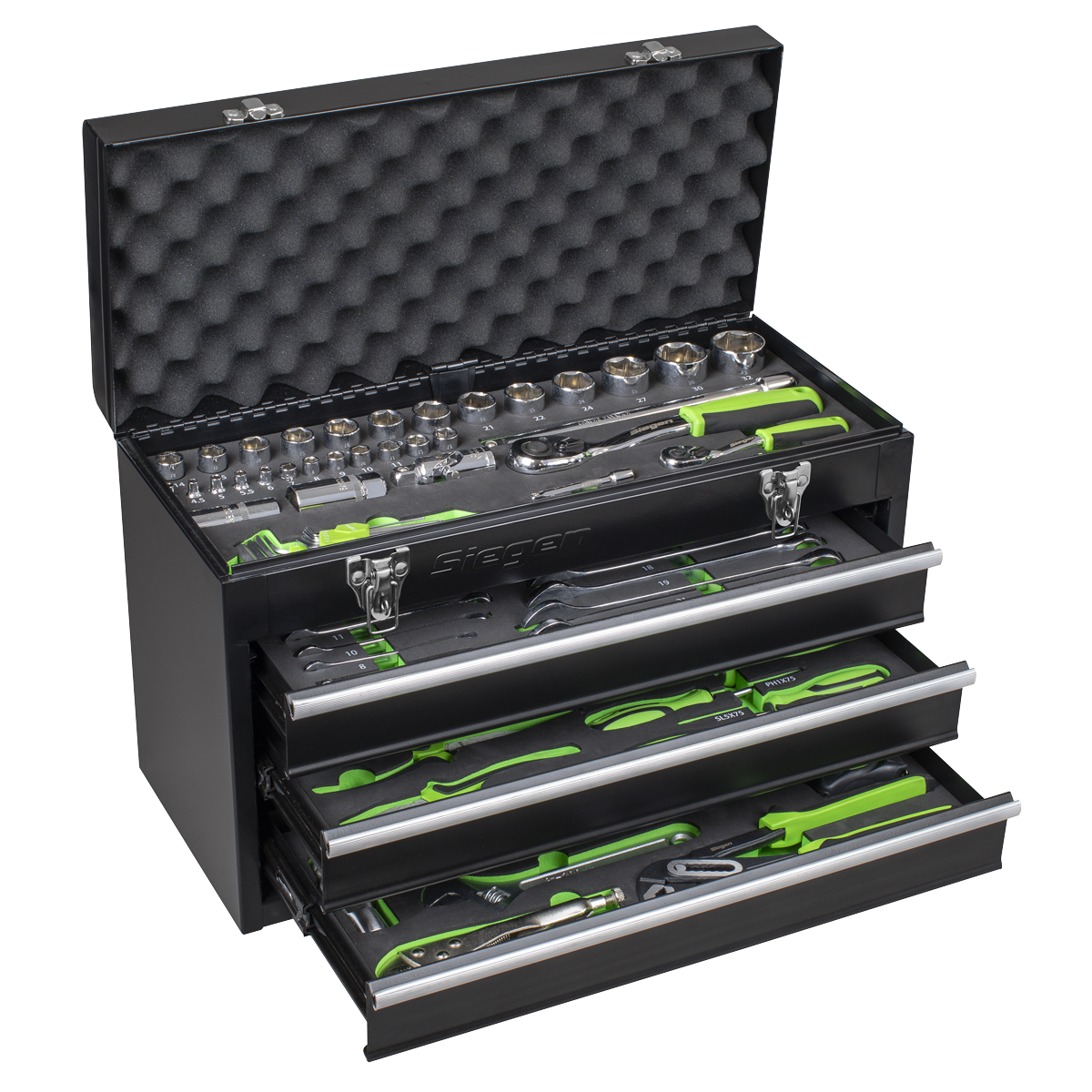 Siegen Portable Tool Chest 3 Drawer with Tool Kit 98pc