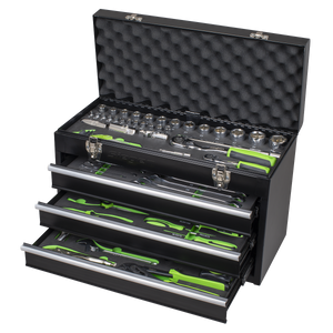 Siegen Portable Tool Chest 3 Drawer with Tool Kit 98pc