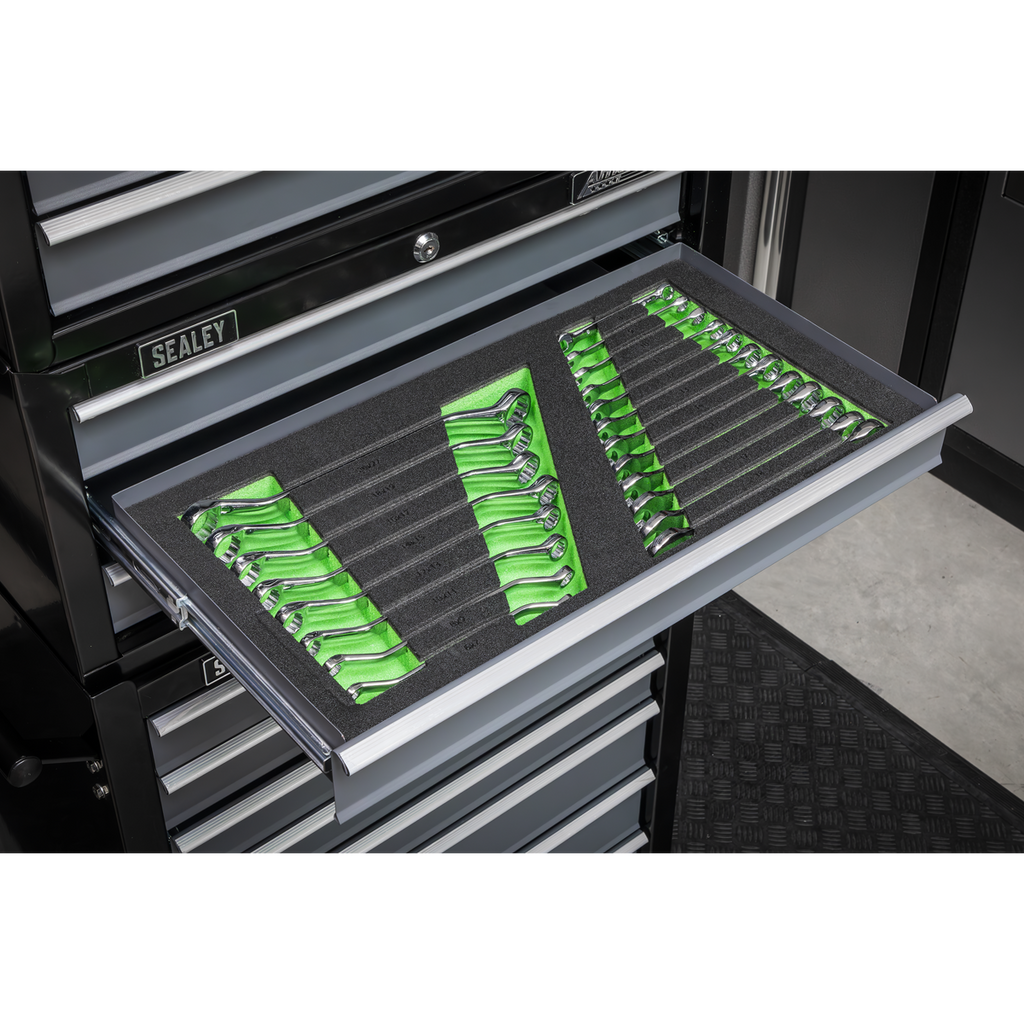 Siegen Combination & Deep Offset Spanner Set with Tool Tray