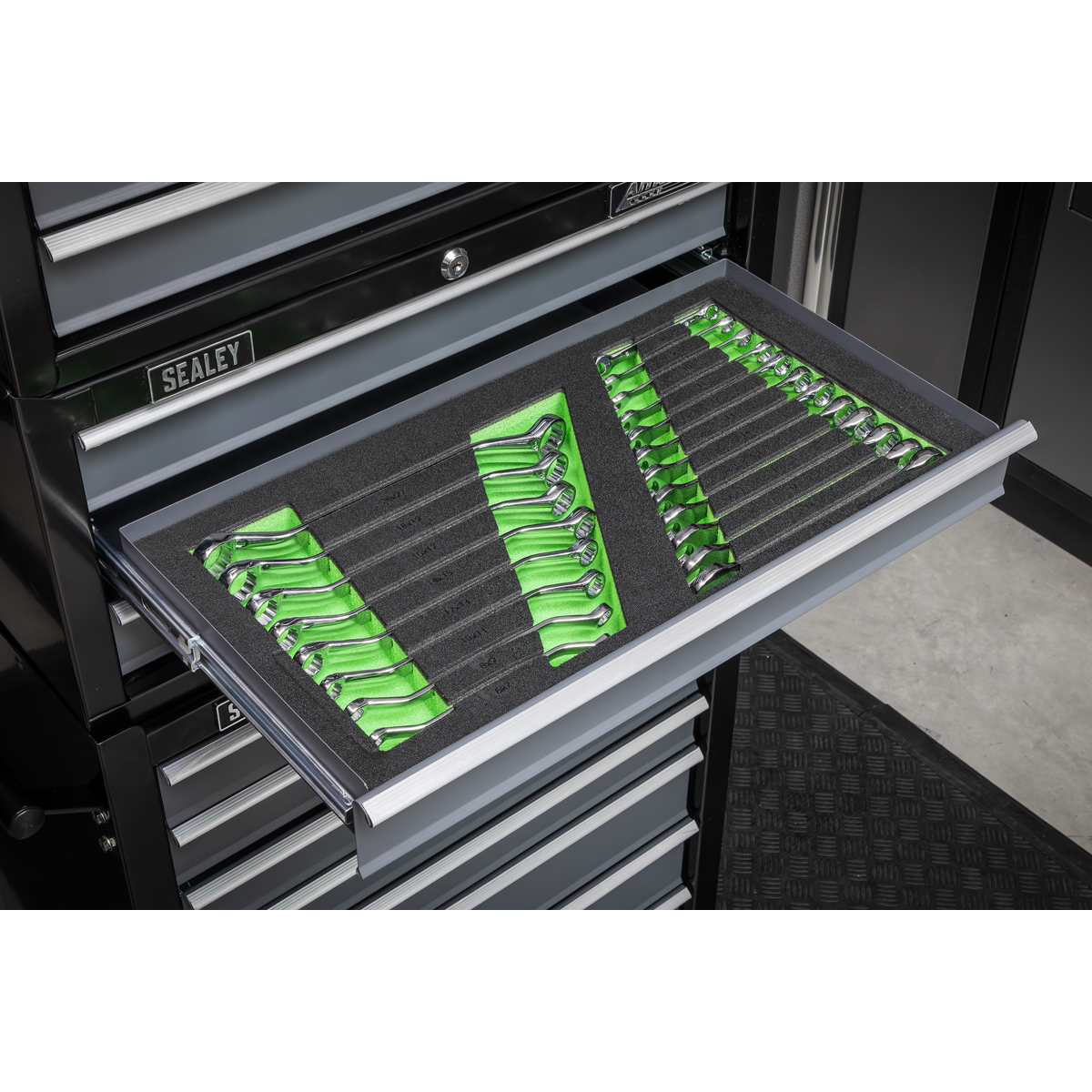 Siegen Combination & Deep Offset Spanner Set with Tool Tray
