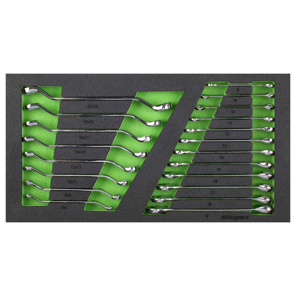 Siegen Combination & Deep Offset Spanner Set with Tool Tray