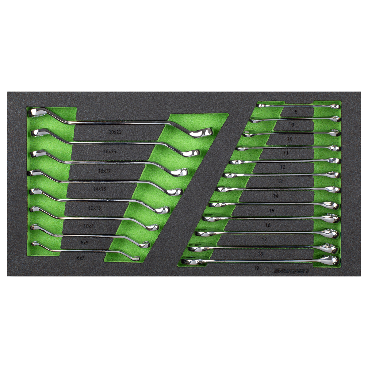 Siegen Combination & Deep Offset Spanner Set with Tool Tray
