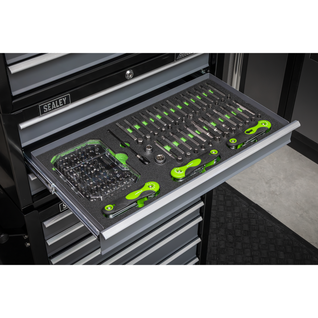 Siegen Specialised Bit Set & Folding Hex Keys with Tool Tray
