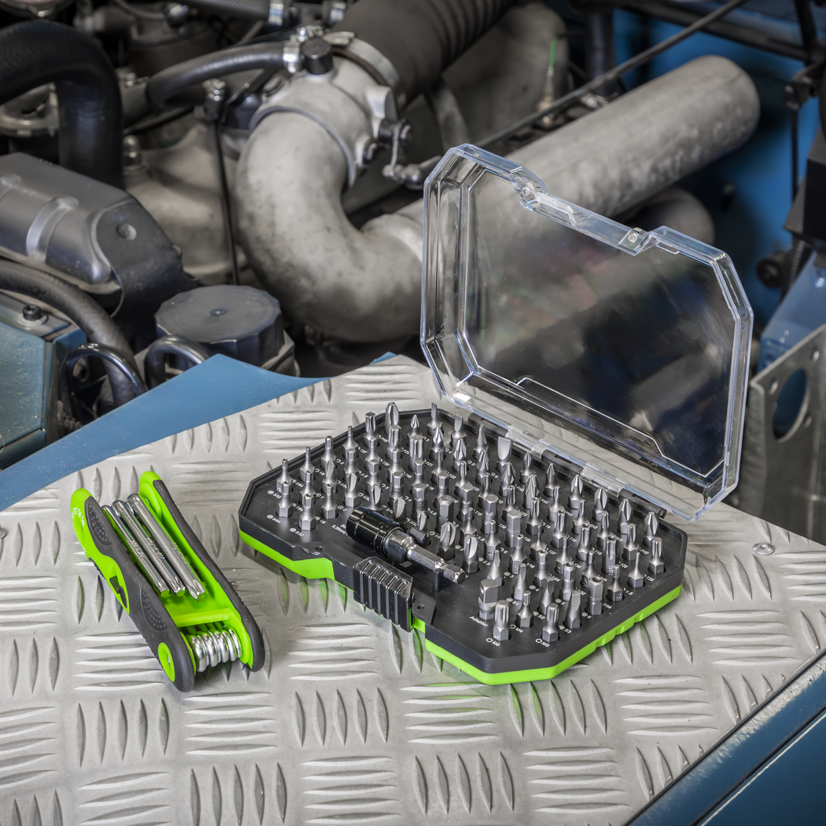 Siegen Specialised Bit Set & Folding Hex Keys with Tool Tray