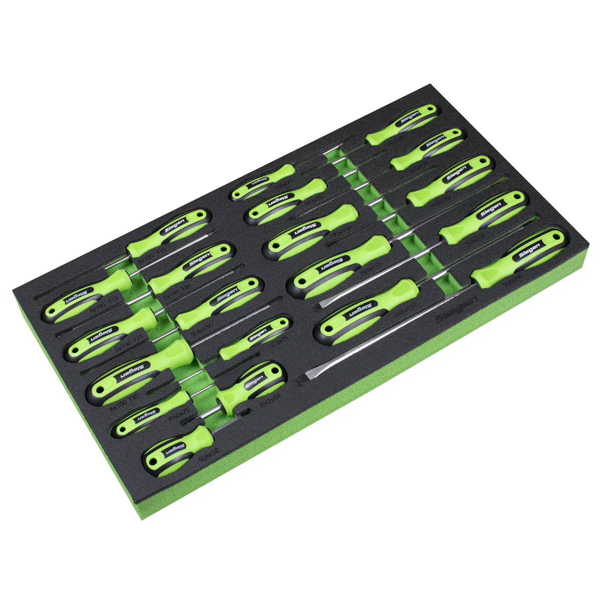 Siegen Screwdriver Set with Tool Tray 20pc