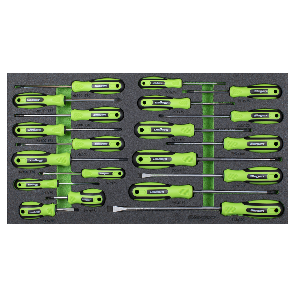 Siegen Screwdriver Set with Tool Tray 20pc