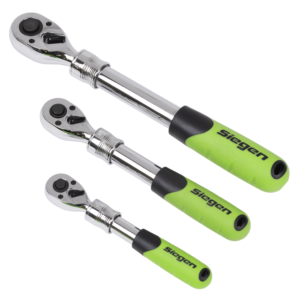 Siegen Extendable Ratchet Wrench Set 3pc