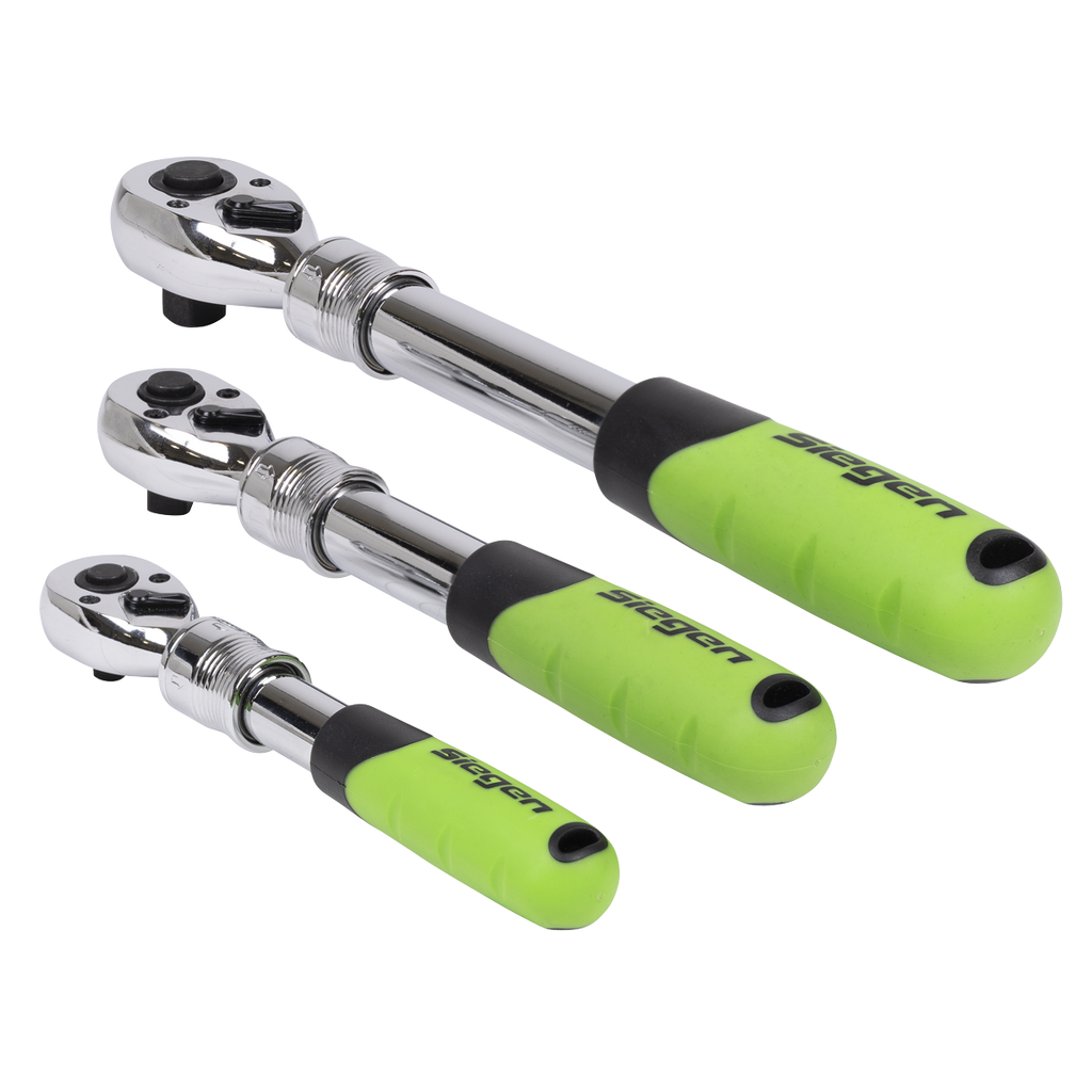 Siegen Extendable Ratchet Wrench Set 3pc