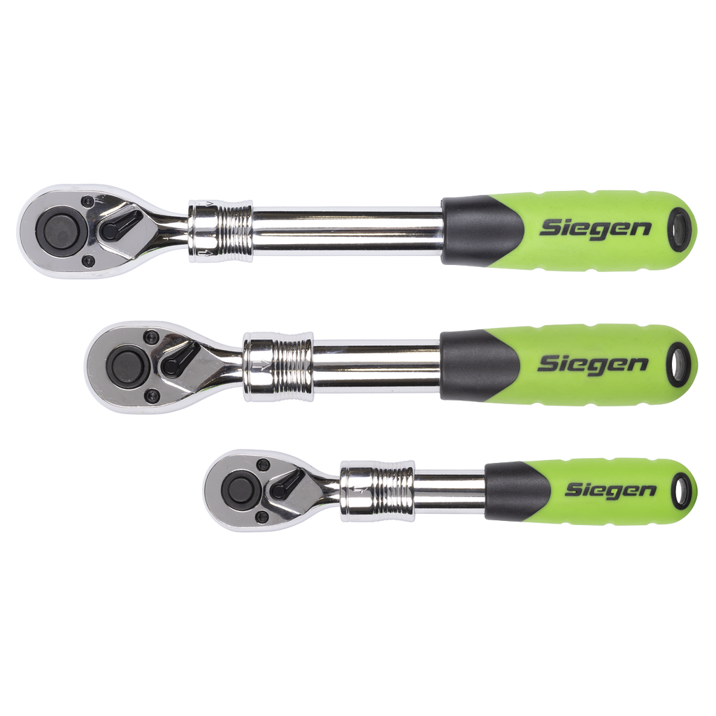 Siegen Extendable Ratchet Wrench Set 3pc