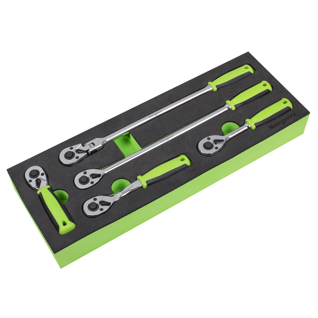 Ratchet Wrench Set 1/4"Sq 5pc Drive Flip Reverse
