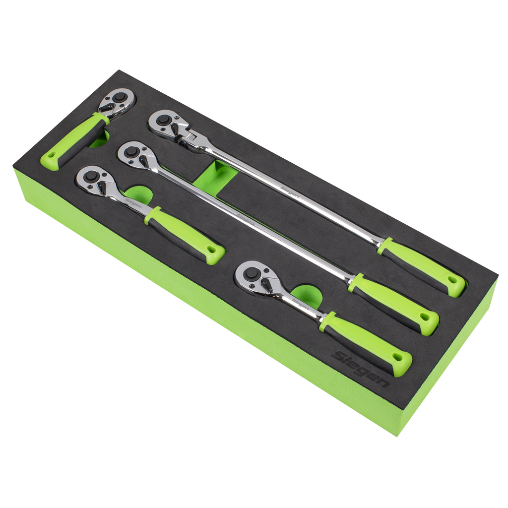 Ratchet Wrench Set 1/4"Sq 5pc Drive Flip Reverse