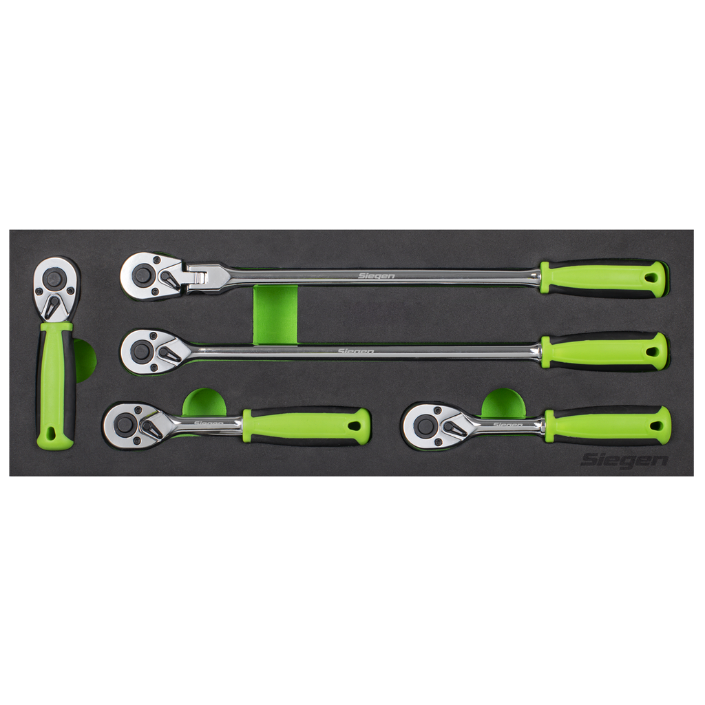 Ratchet Wrench Set 1/4"Sq 5pc Drive Flip Reverse