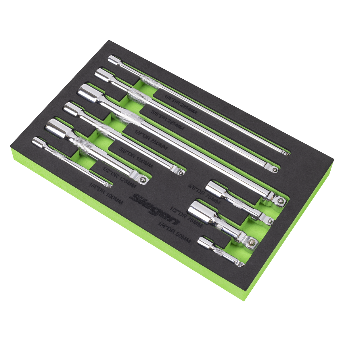Extension Bar Set 1/4", 3/8" & 1/2"Sq Drive 9pc