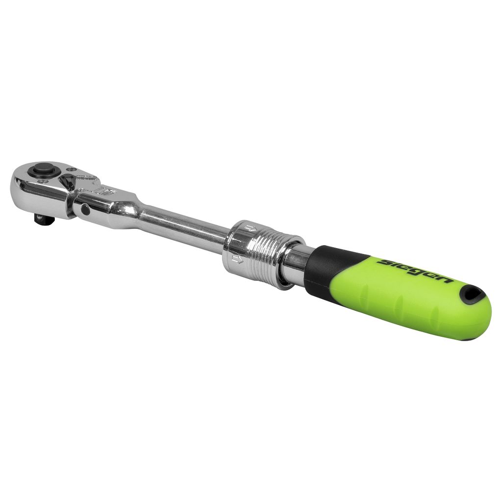Siegen Extendable Flexi-Head Ratchet Wrench 1/4"Sq Drive
