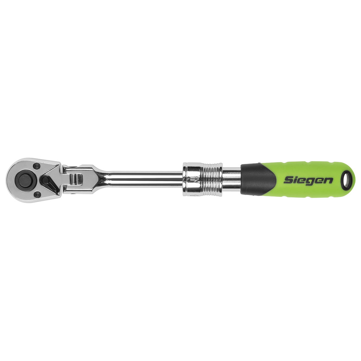 Siegen Extendable Flexi-Head Ratchet Wrench 1/4"Sq Drive