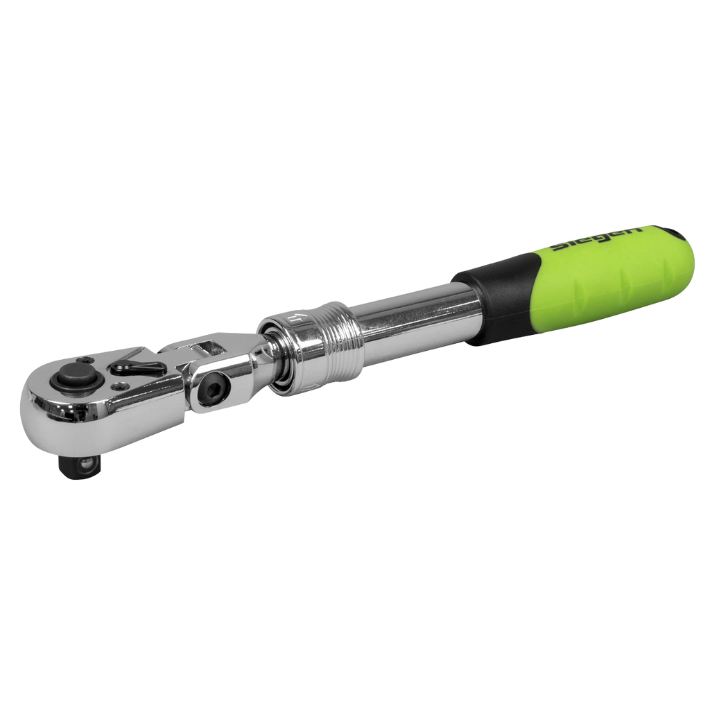 Siegen Extendable Flexi-Head Ratchet Wrench 3/8"Sq Drive