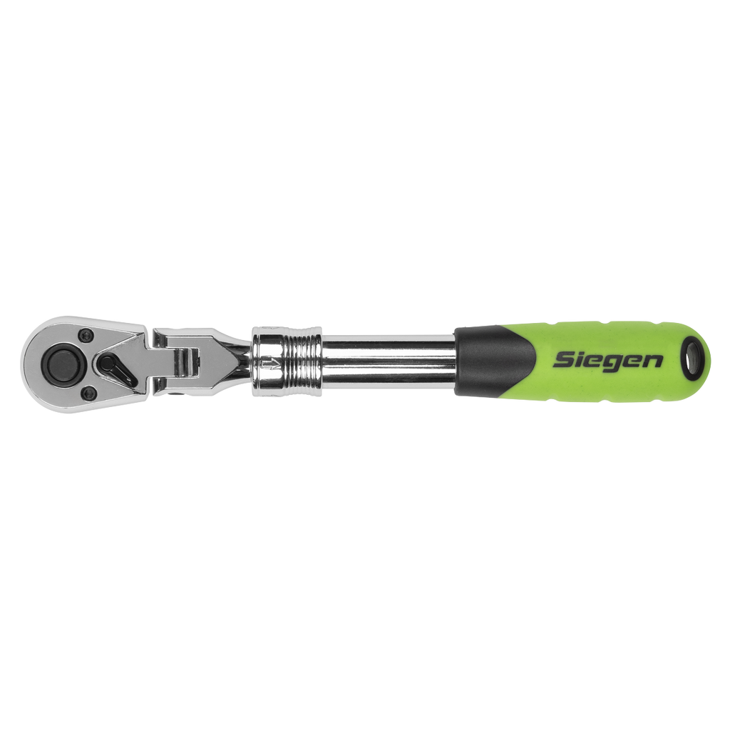 Siegen Extendable Flexi-Head Ratchet Wrench 3/8"Sq Drive