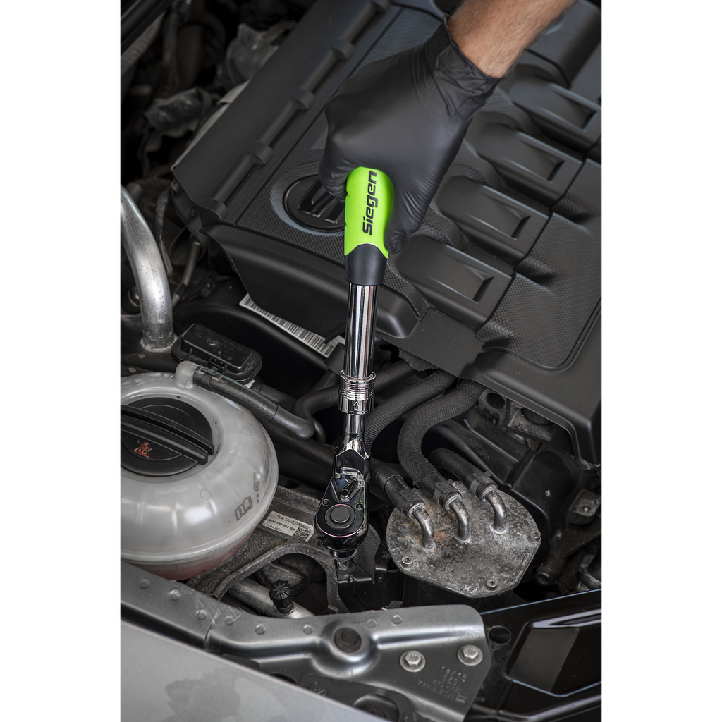 Siegen Extendable Flexi-Head Ratchet Wrench 1/2"Sq Drive