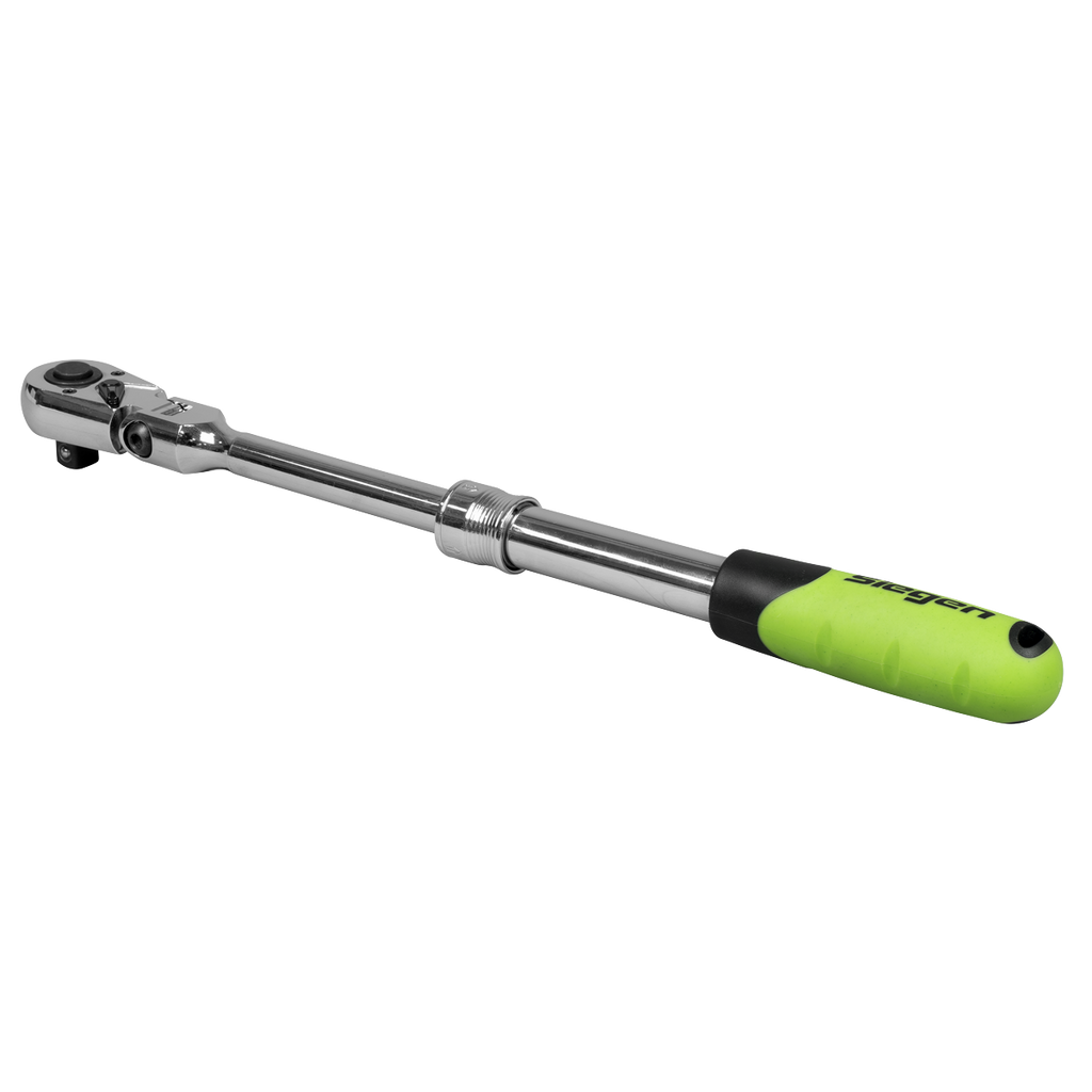 Siegen Extendable Flexi-Head Ratchet Wrench 1/2"Sq Drive
