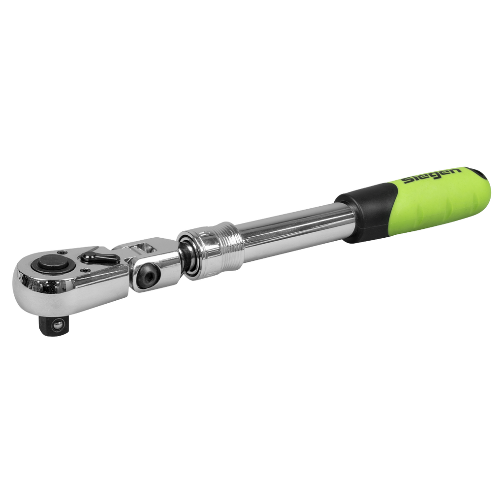 Siegen Extendable Flexi-Head Ratchet Wrench 1/2"Sq Drive