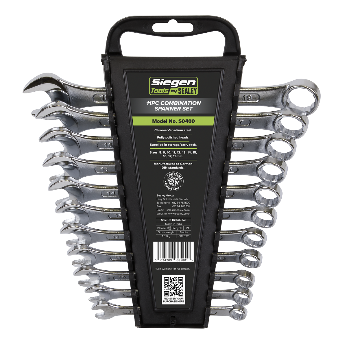 Siegen Combination Spanner Set 11pc
