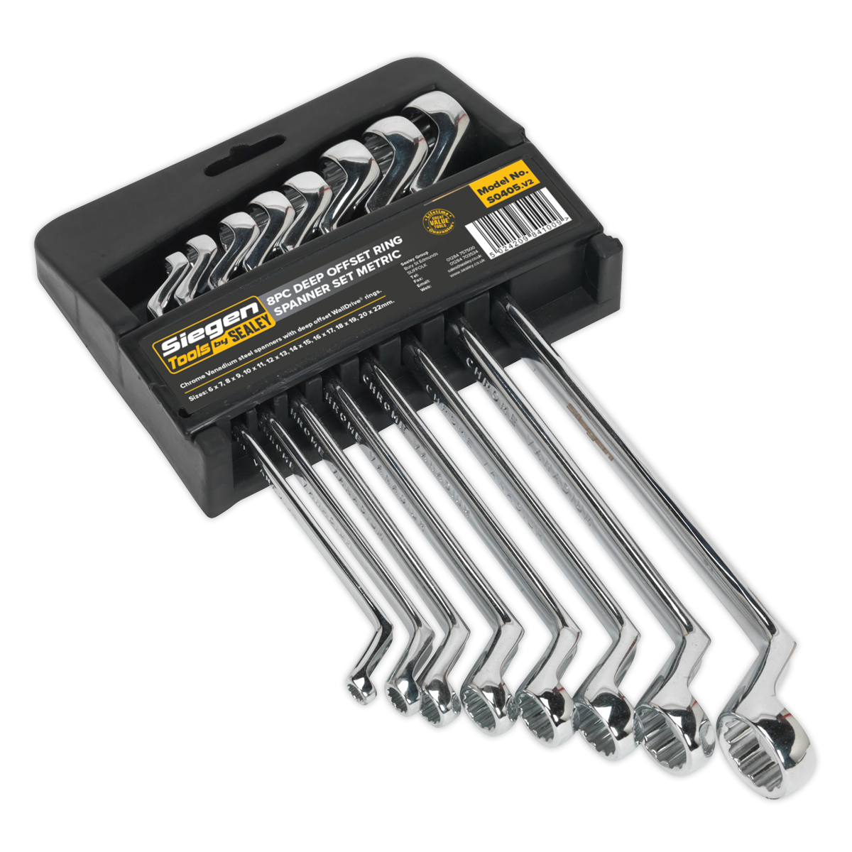 Siegen Deep Offset Ring Spanner Set 8pc
