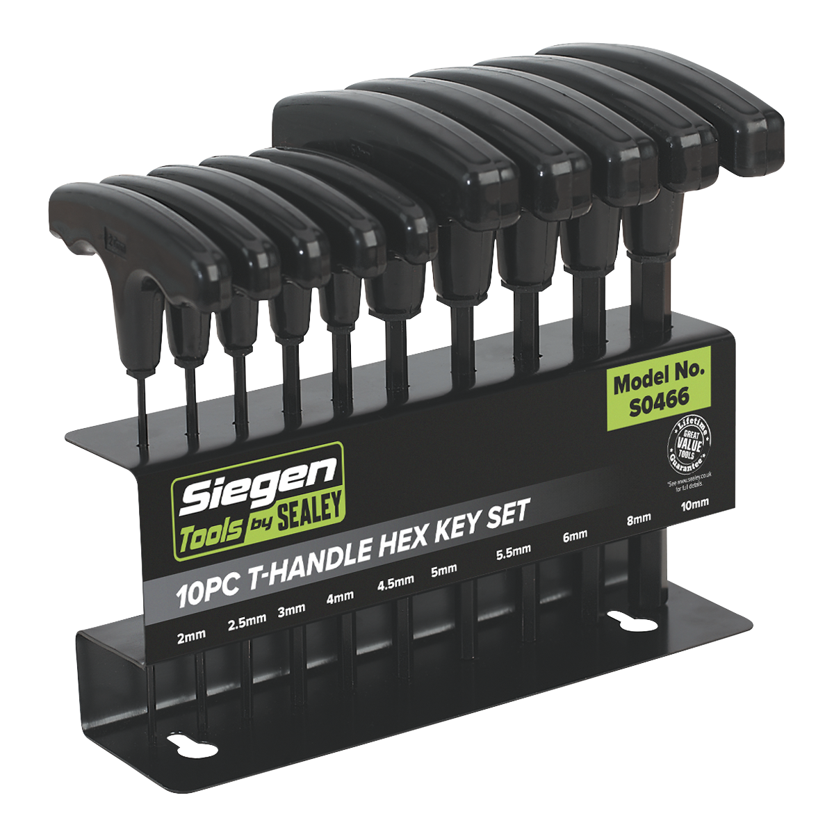 Siegen T-Handle Hex Key Set 10pc