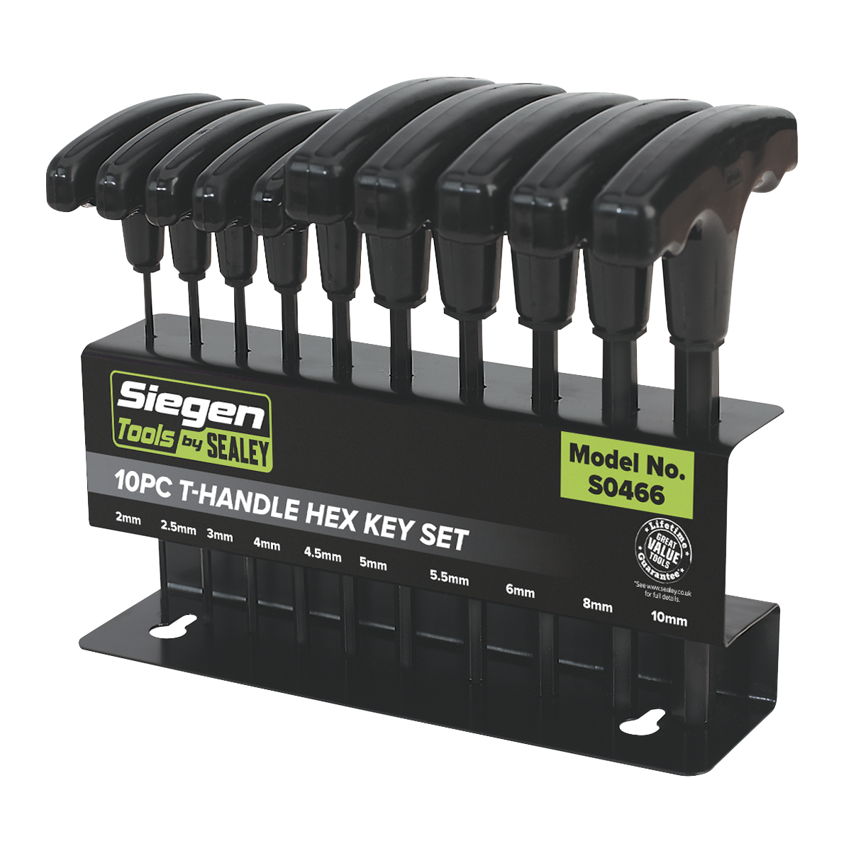 Siegen T-Handle Hex Key Set 10pc