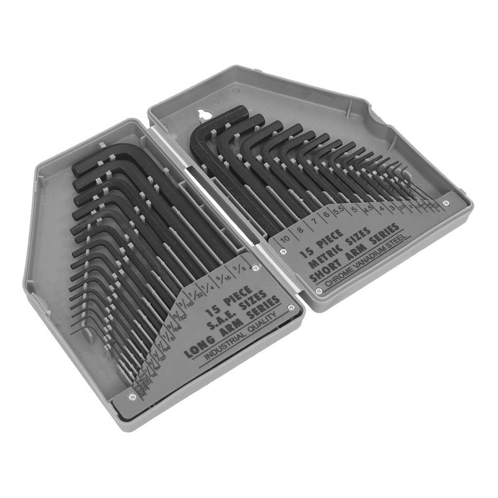 Siegen Metric/Imperial Long/Short-Arm Hex Key Set 30pc