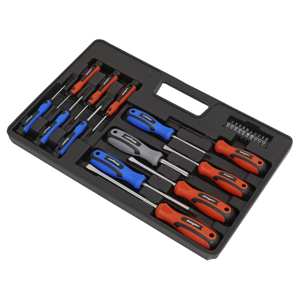 Siegen Soft Grip Screwdriver & Bit Set 23pc