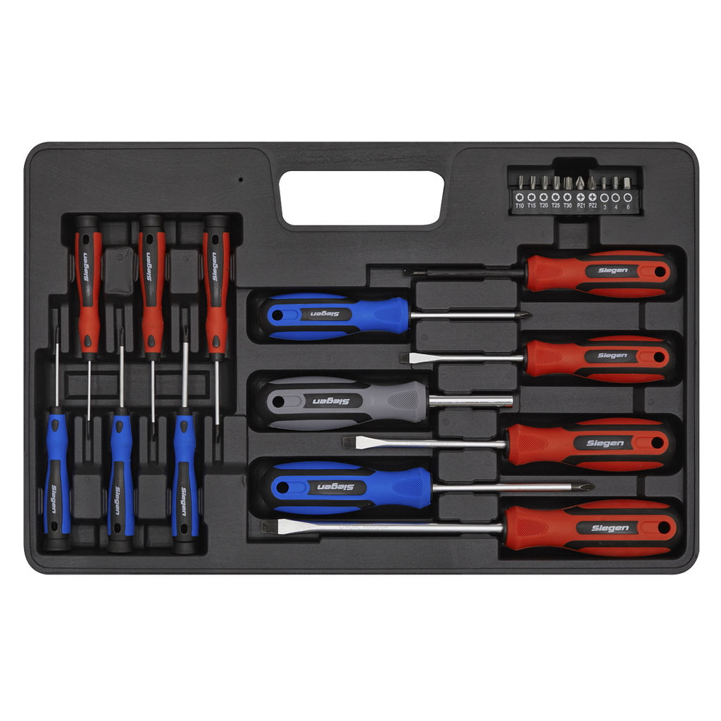 Siegen Soft Grip Screwdriver & Bit Set 23pc