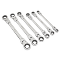 Siegen Flexi-Head Double End Ratchet Ring Spanner Set 6pc