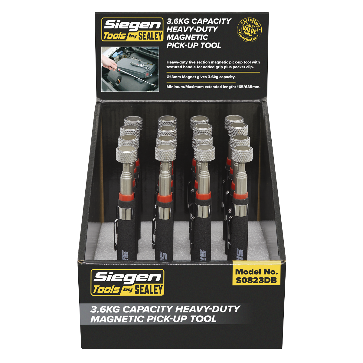 Siegen Heavy-Duty Magnetic Pick-Up Tool 3.6kg Capacity - Dis