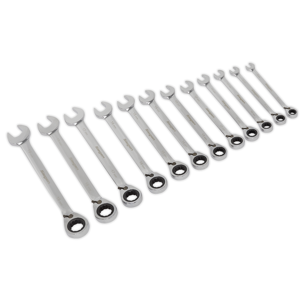 Siegen Reversible Combination Ratchet Spanner Set 12pc