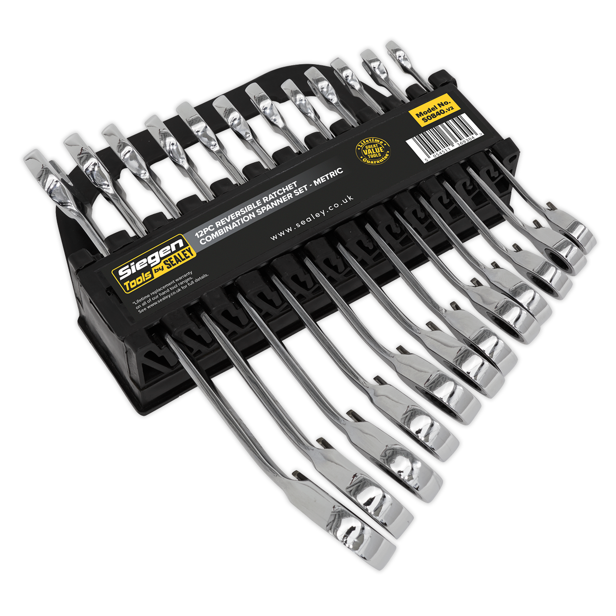 Siegen Reversible Combination Ratchet Spanner Set 12pc