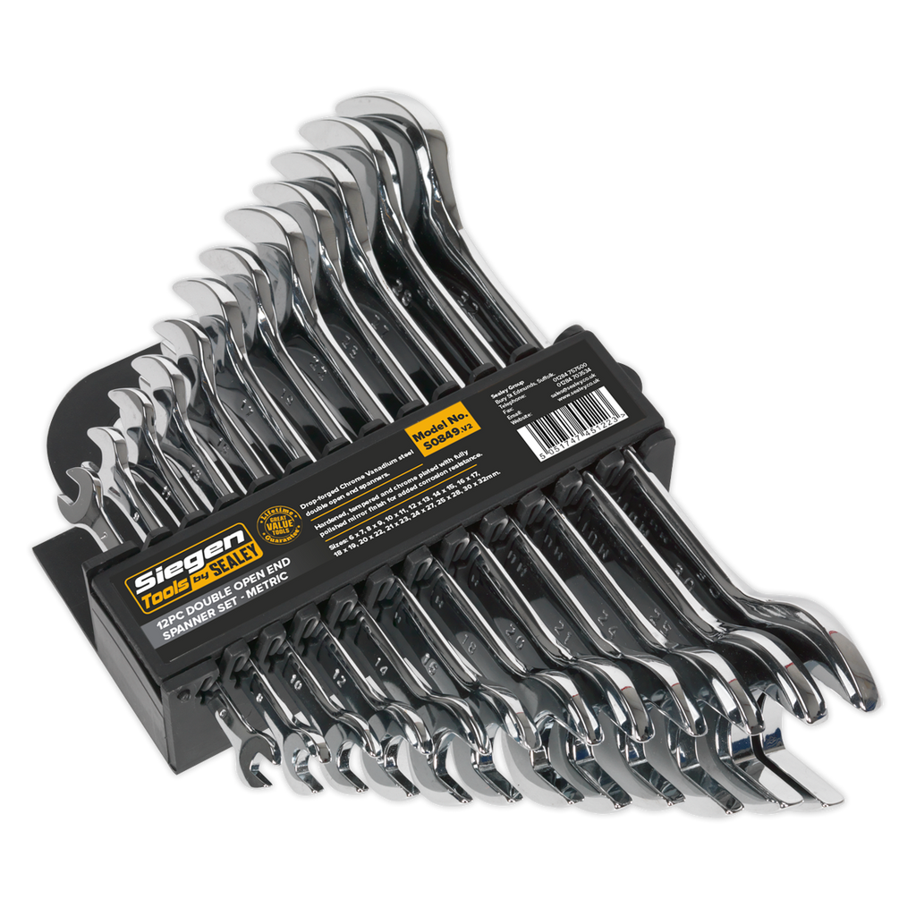 Siegen Double Open-End Spanner Set 12pc