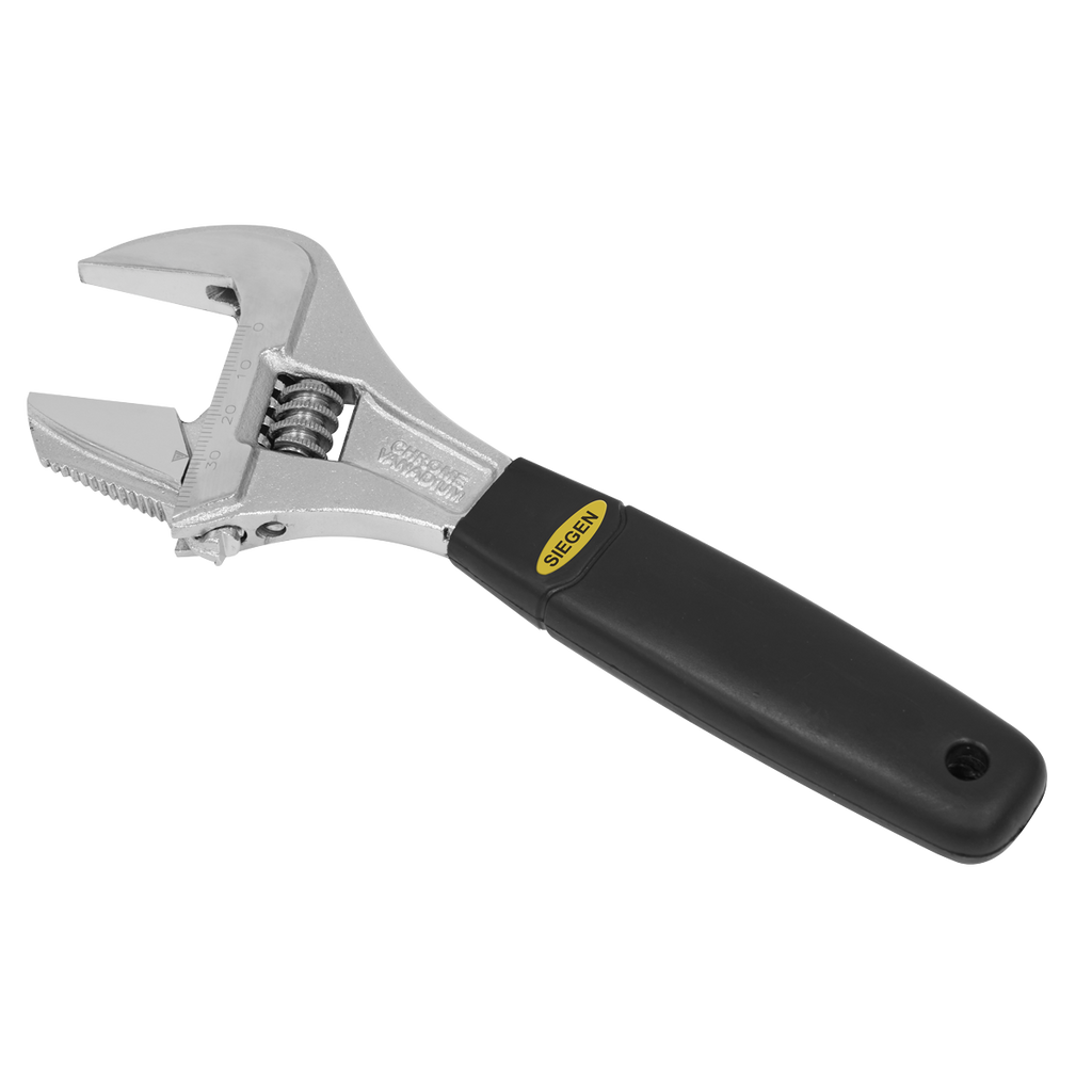 Siegen Adjustable Wrench with Extra-Wide Jaw Capacity 200mm