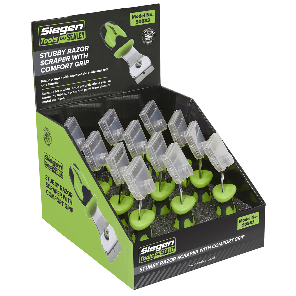 Siegen Razor Scraper with Comfort Grip - Display Box of 12