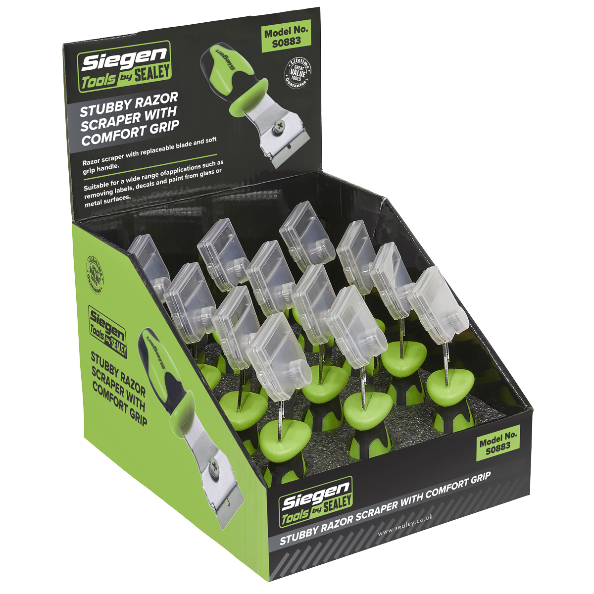 Siegen Razor Scraper with Comfort Grip - Display Box of 12