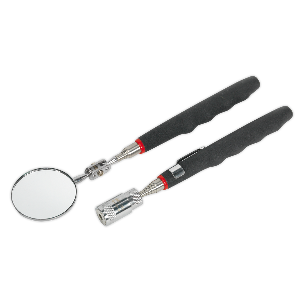 Siegen Telescopic Magnetic LED Pick-Up Tool & Inspection Mir