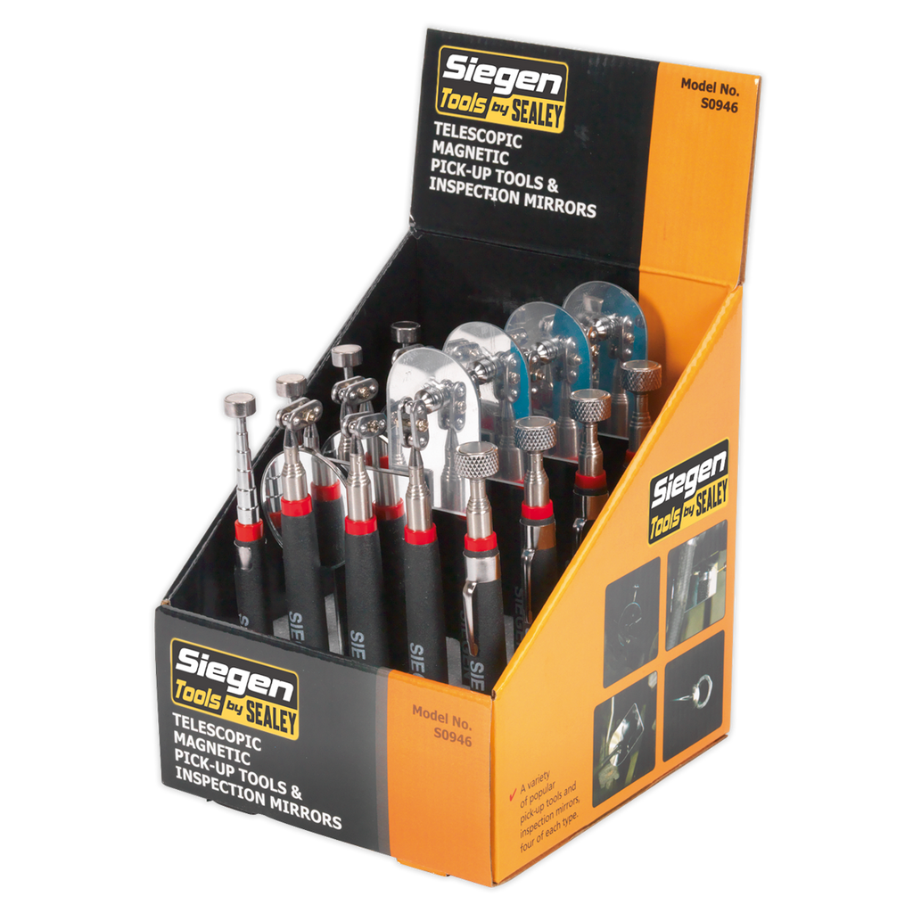 Siegen Telescopic Magnetic Pick-Up Tools & Inspection Mirror