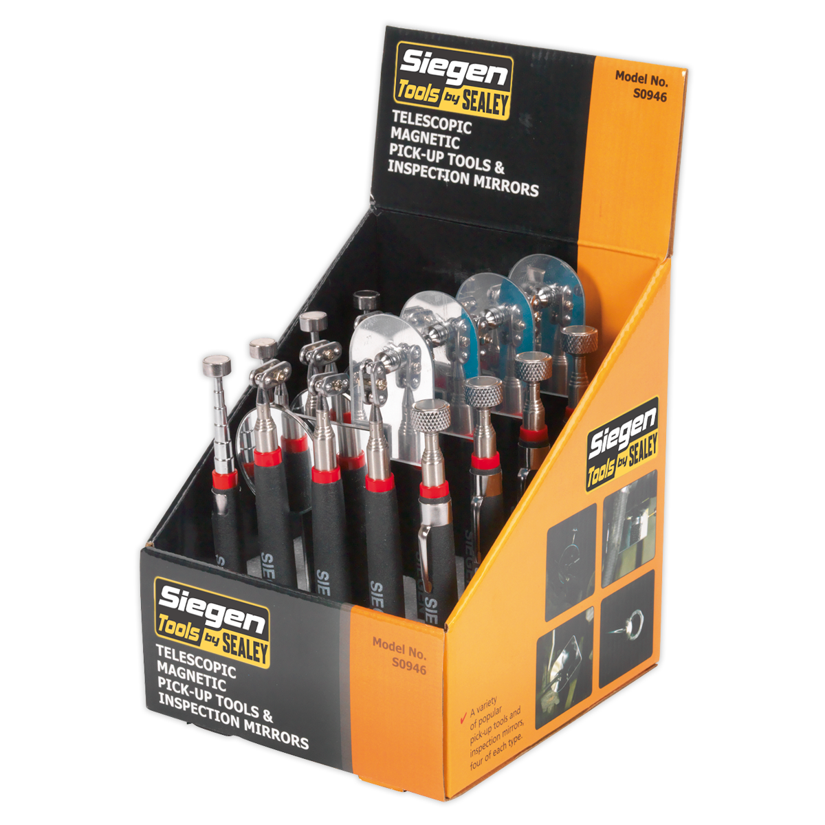 Siegen Telescopic Magnetic Pick-Up Tools & Inspection Mirror