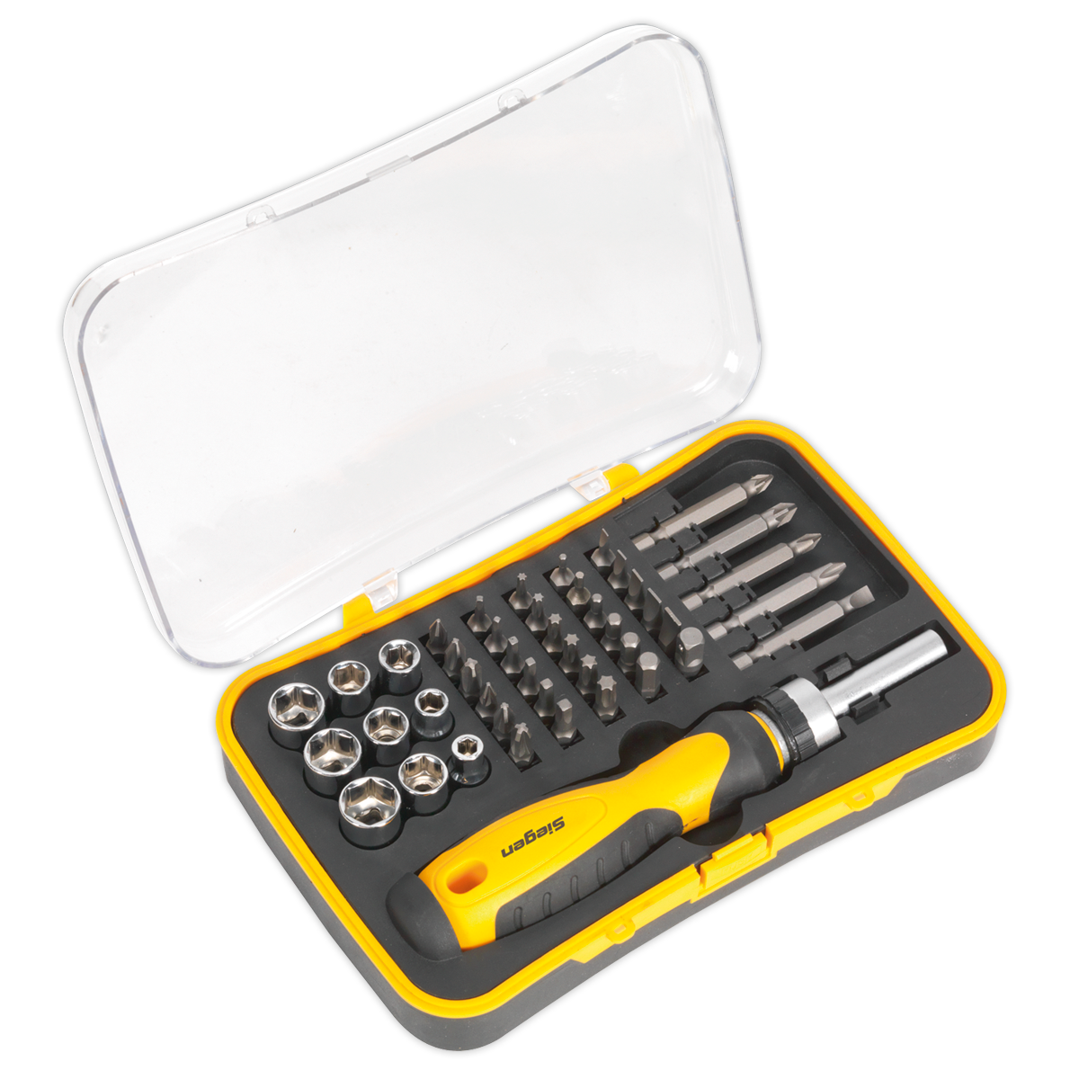 Siegen Ratchet Screwdriver Socket & Bit Set 45pc